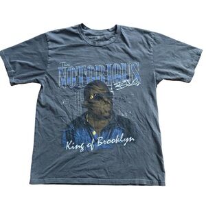 Notorious B.I.G. King of Brooklyn Graphic Tee - Dark Gray Size S